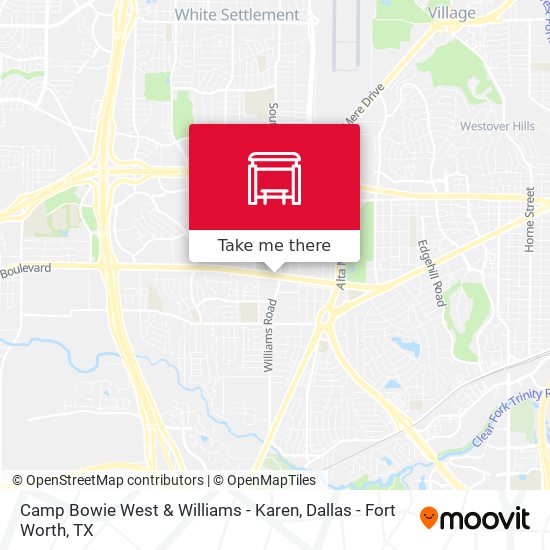 Camp Bowie West & Williams - Karen map