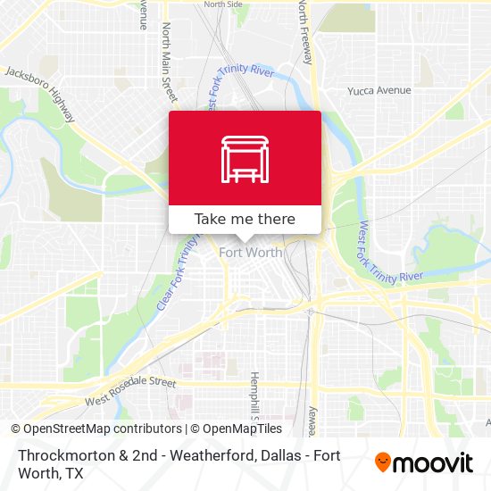 Throckmorton & 2nd - Weatherford map