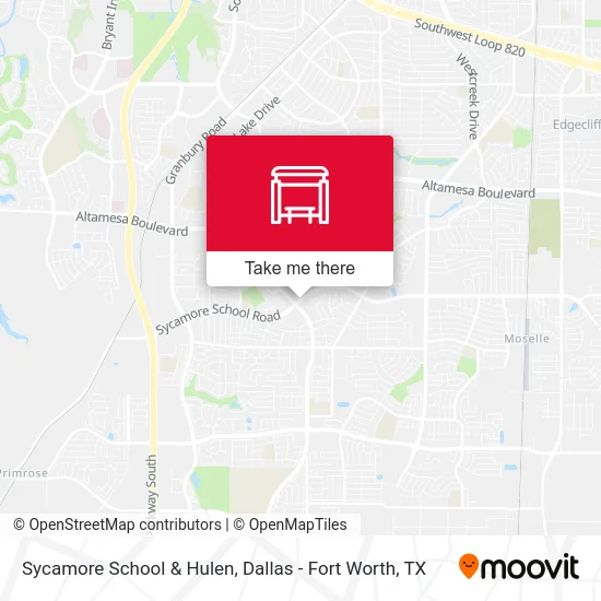 Sycamore School & Hulen map