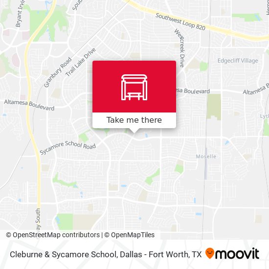 Cleburne & Sycamore School map