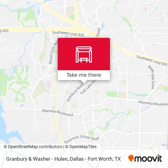 Granbury & Washer - Hulen map
