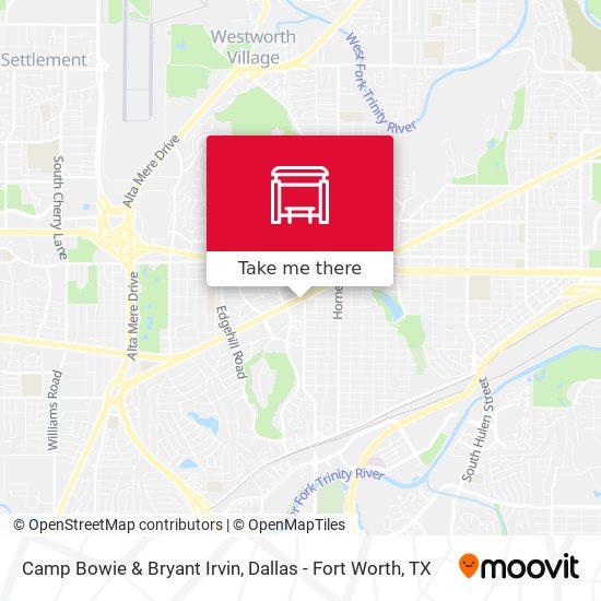 Camp Bowie & Bryant Irvin map