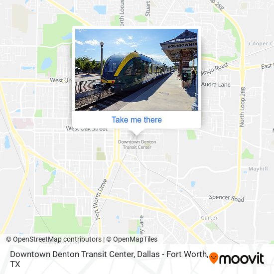 Downtown Denton Transit Center map