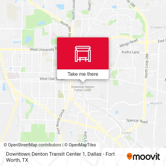 Mapa de Downtown Denton Transit Center 1