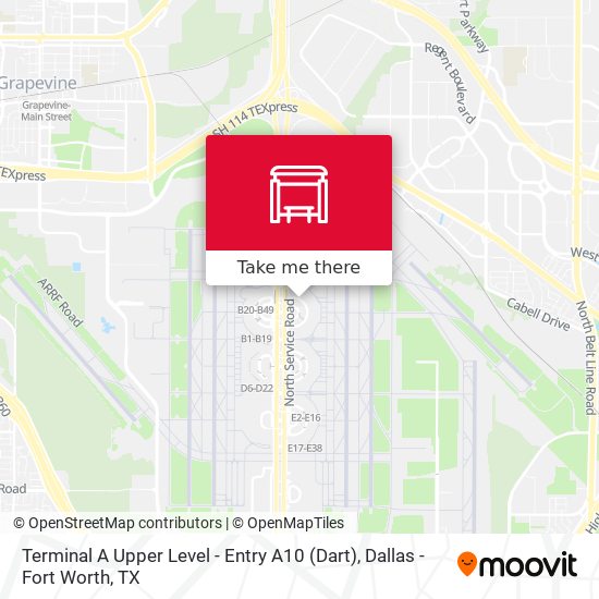 Terminal A Upper Level - Entry A10 (Dart) map