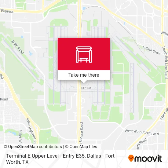 Terminal E Upper Level - Entry E35 map