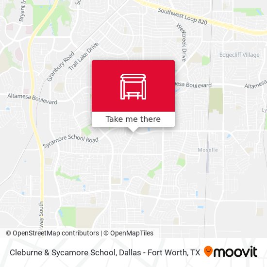 Cleburne & Sycamore School map