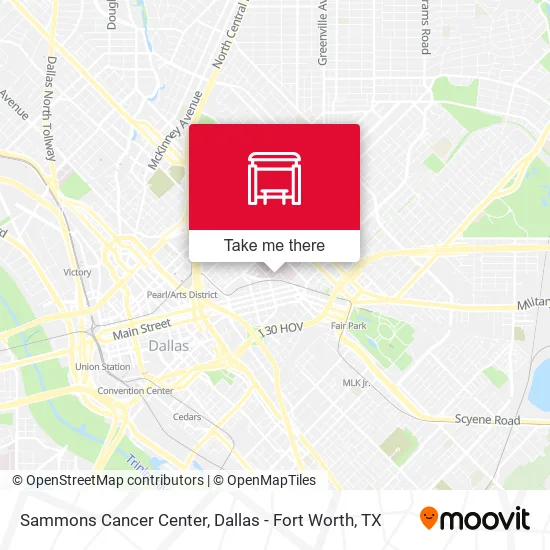 Mapa de Sammons Cancer Center