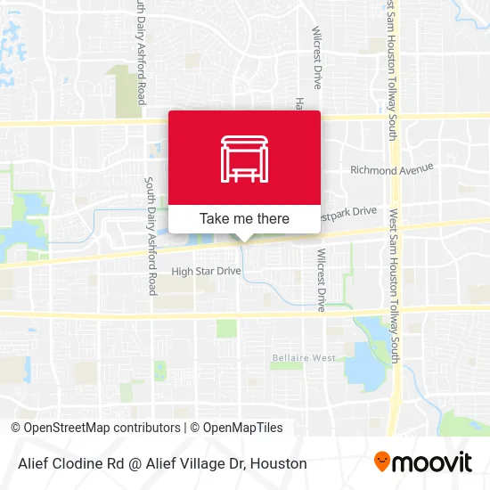 Alief Clodine Rd @ Alief Village Dr map