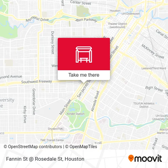 Fannin St @ Rosedale St map
