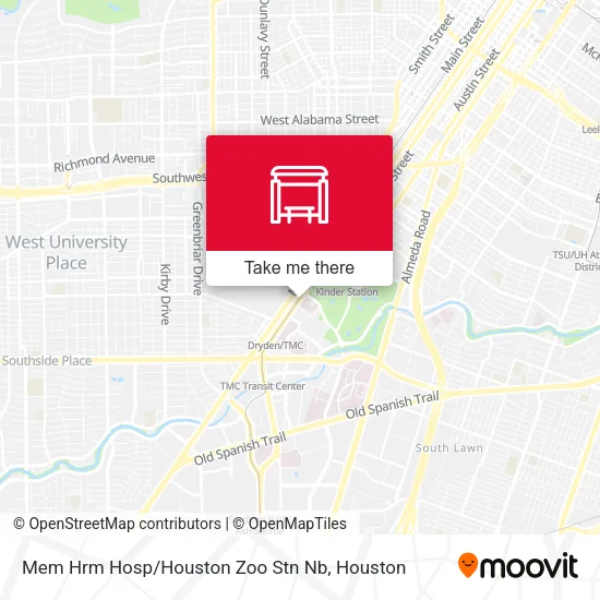 Mem Hrm Hosp / Houston Zoo Stn Nb map