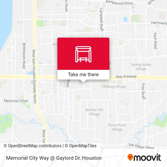 Memorial City Way @ Gaylord Dr map