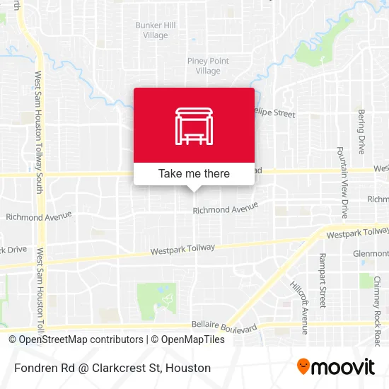 Fondren Rd @ Clarkcrest St map