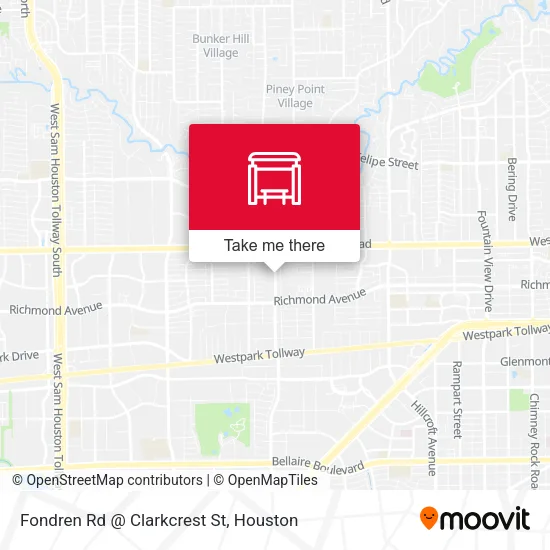 Fondren Rd @ Clarkcrest St map