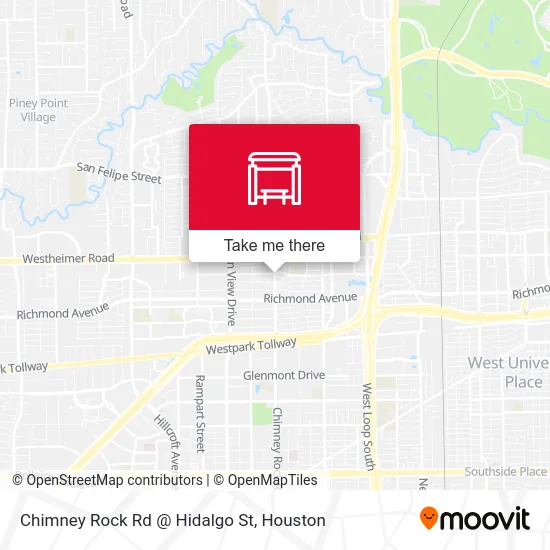 Chimney Rock Rd @ Hidalgo St map