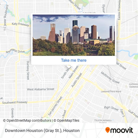 Mapa de Downtown Houston (Gray St.)
