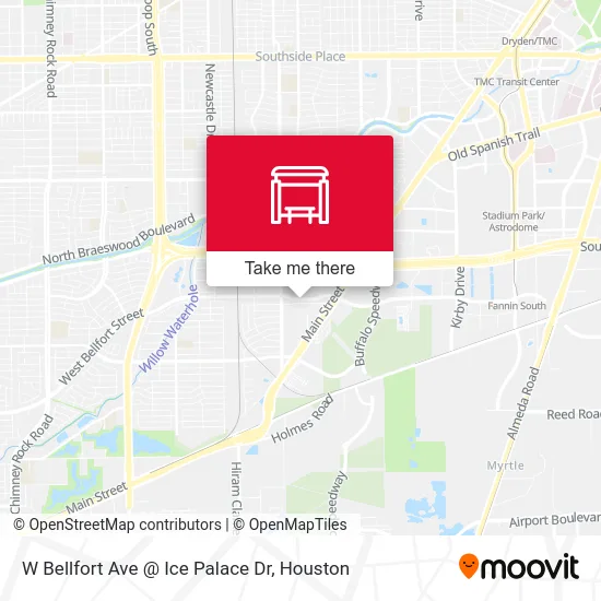 W Bellfort Ave @ Ice Palace Dr map