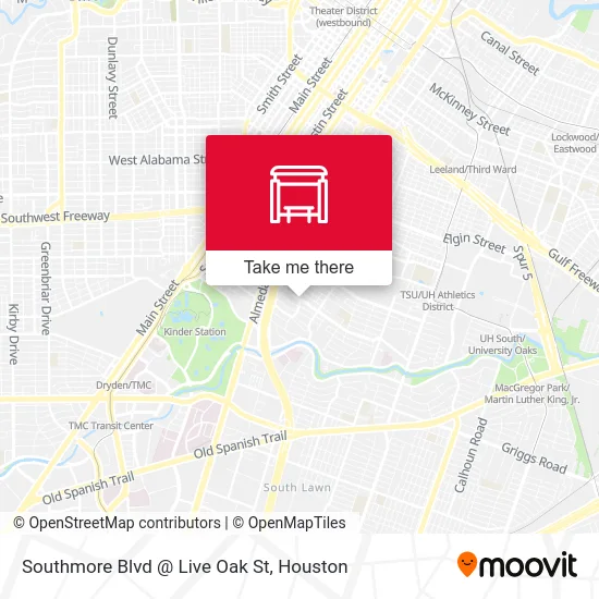 Southmore Blvd @ Live Oak St map