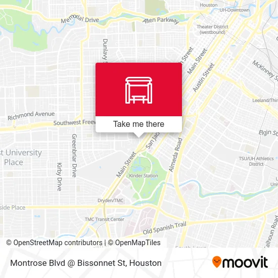 Mapa de Montrose Blvd @ Bissonnet St