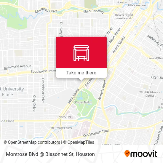 Mapa de Montrose Blvd @ Bissonnet St