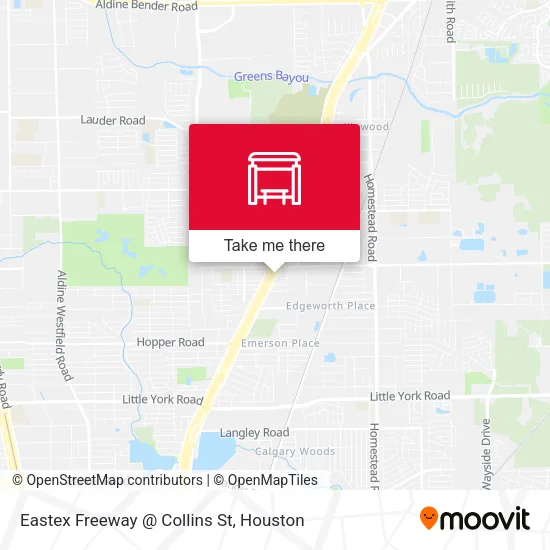 Eastex Freeway   @ Collins St map