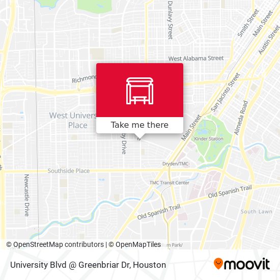 University Blvd @ Greenbriar Dr map