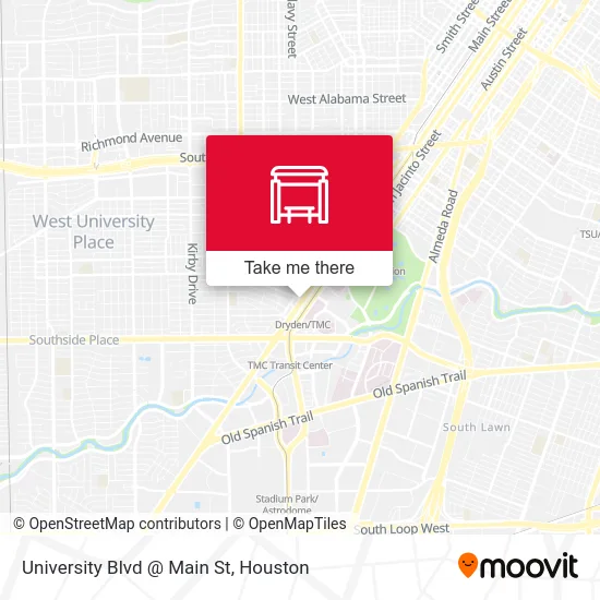 Mapa de University Blvd @ Main St