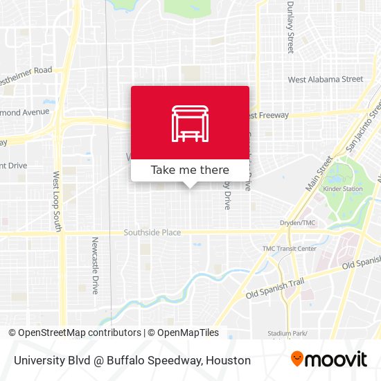 University Blvd @ Buffalo Speedway map
