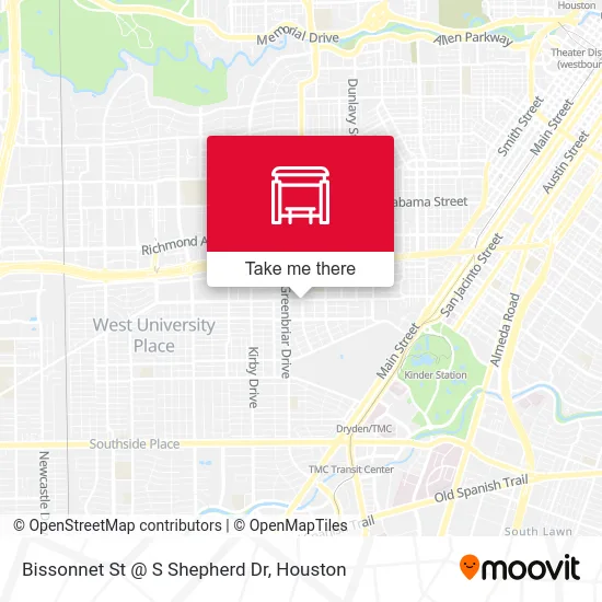 Mapa de Bissonnet St @ S Shepherd Dr