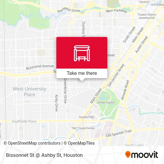 Bissonnet St @ Ashby St map