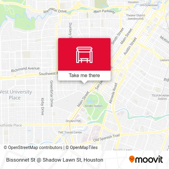 Bissonnet St @ Shadow Lawn St map