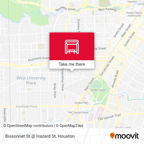 Bissonnet St @ Hazard St map