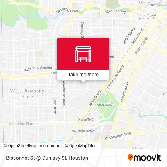 Bissonnet St @ Dunlavy St map