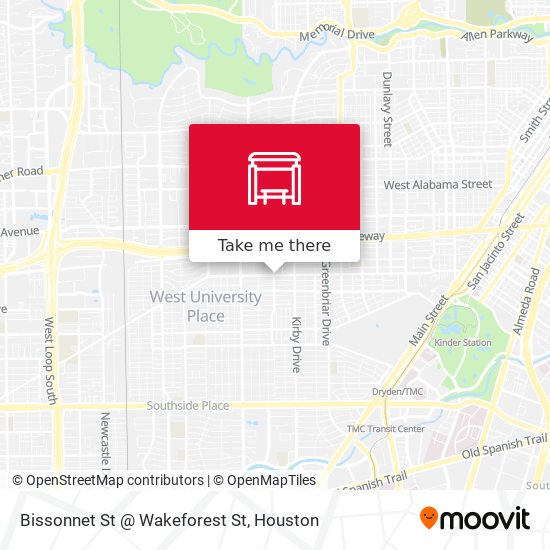 Bissonnet St @ Wakeforest St map