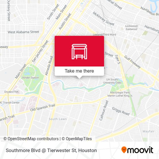 Southmore Blvd @ Tierwester St map