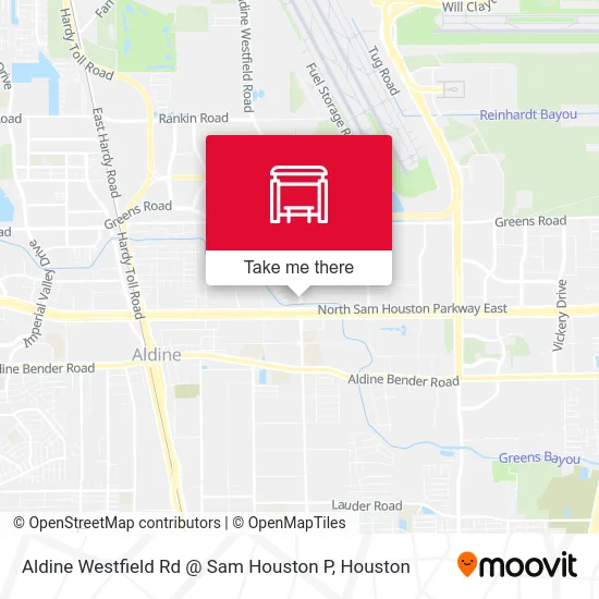 Aldine Westfield Rd @ Sam Houston P map