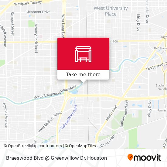 Braeswood Blvd @ Greenwillow Dr map
