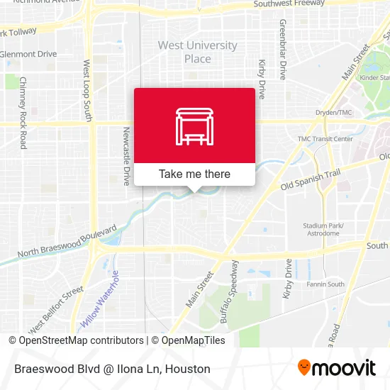 Braeswood Blvd @ Ilona Ln map
