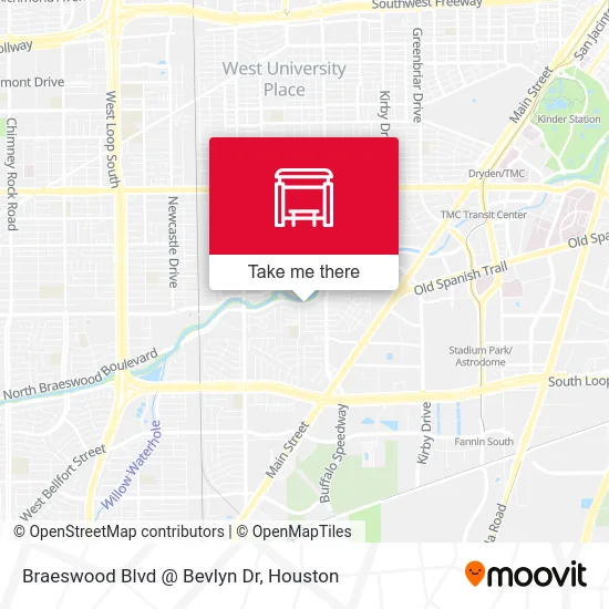 Braeswood Blvd @ Bevlyn Dr map