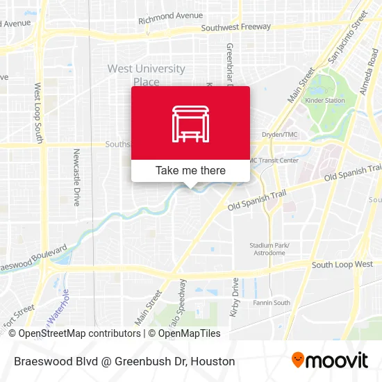 Braeswood Blvd @ Greenbush Dr map