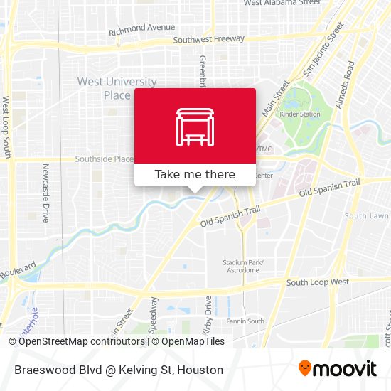 Mapa de Braeswood Blvd @ Kelving St