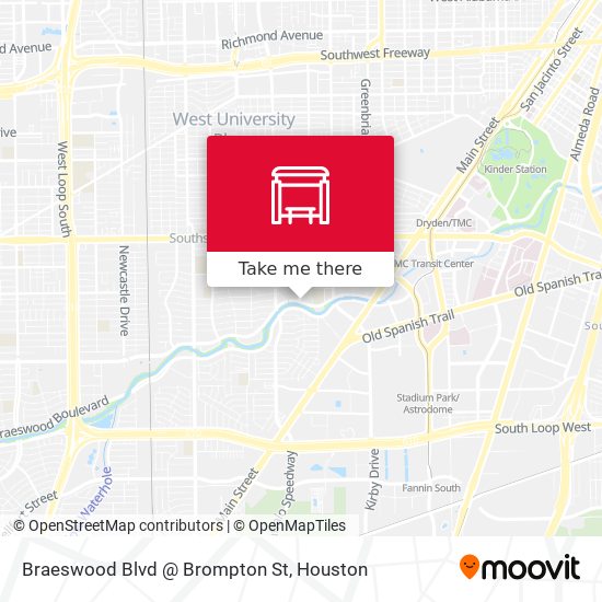 Braeswood Blvd @ Brompton St map