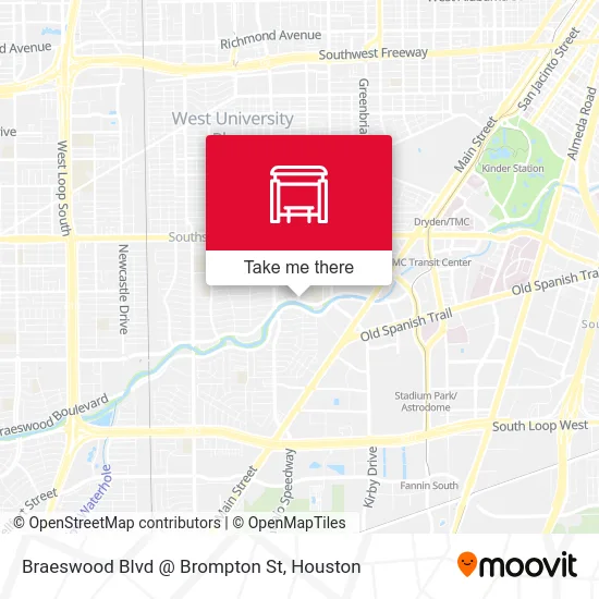 Braeswood Blvd @ Brompton St map