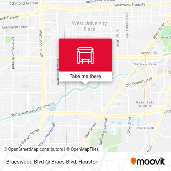 Braeswood Blvd @ Braes Blvd map
