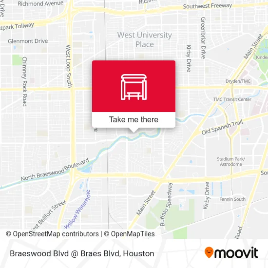 Braeswood Blvd @ Braes Blvd map