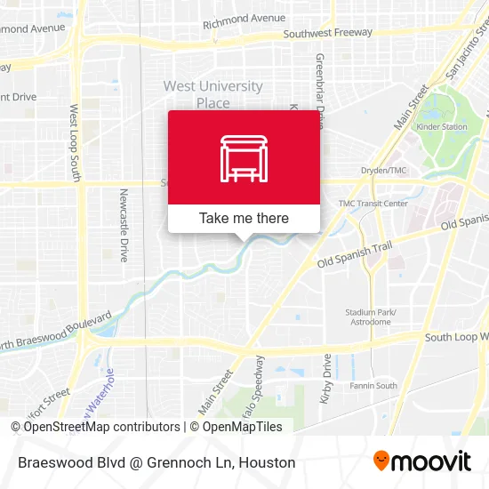 Braeswood Blvd @ Grennoch Ln map