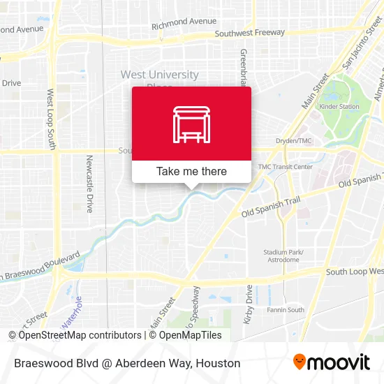 Braeswood Blvd @ Aberdeen Way map