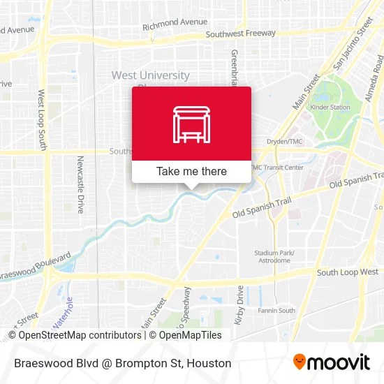 Braeswood Blvd @ Brompton St map
