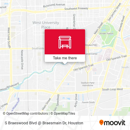 S Braeswood Blvd @ Braesmain Dr map