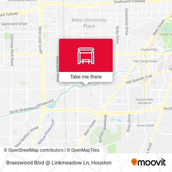 Mapa de Braeswood Blvd @ Linkmeadow Ln